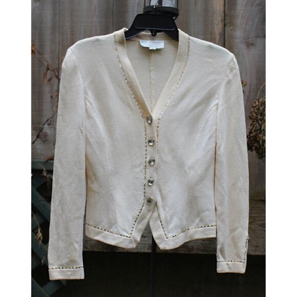 St. John Collection Jackets & Blazers - St John Evening - Women's Santana Knit Dinner Jacket w/Cristals, sz 4, Flaws